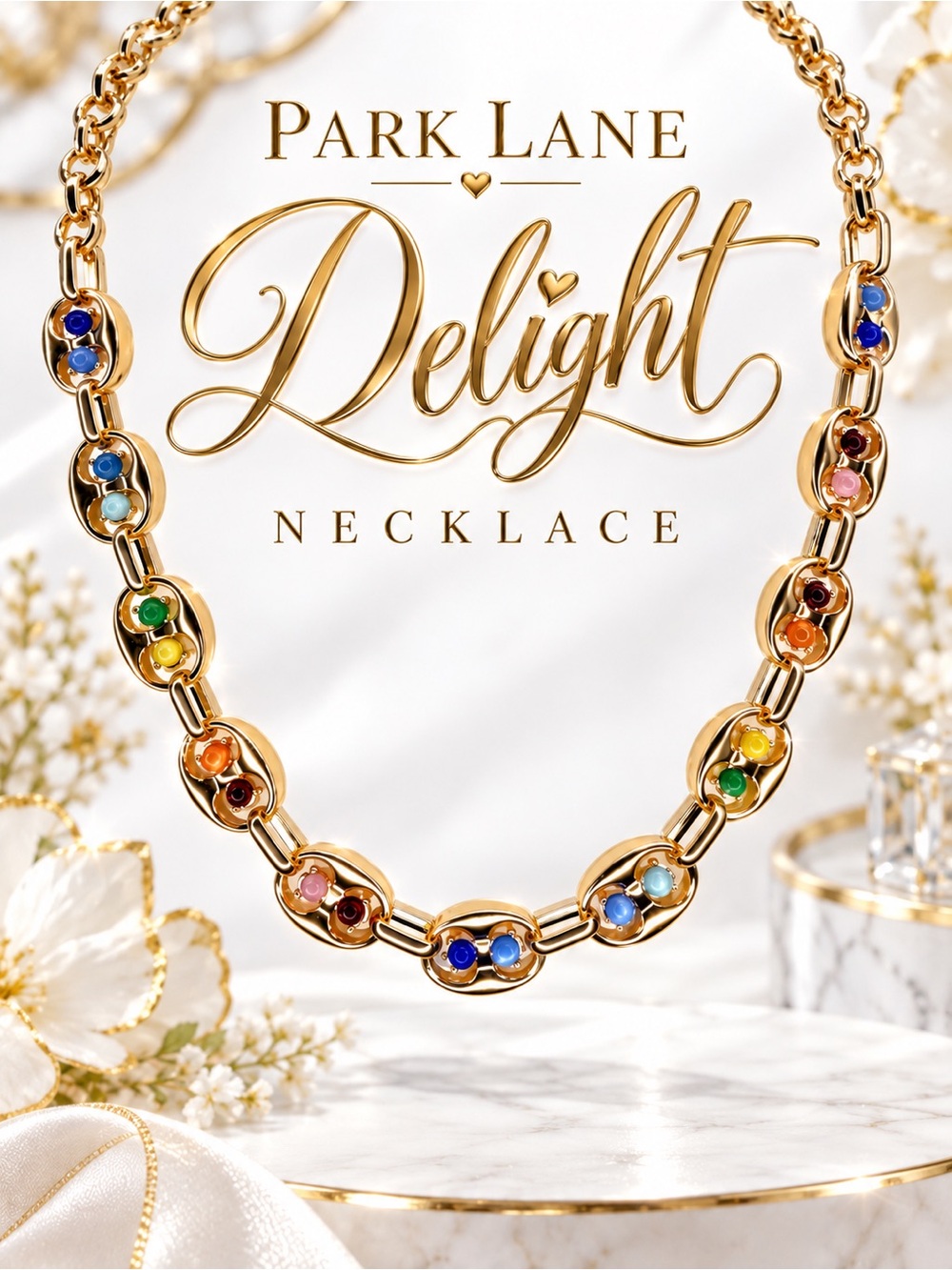 Park Lane Women’s Delight Necklace Gold Tone Multicolor Casual Statement Jewelry